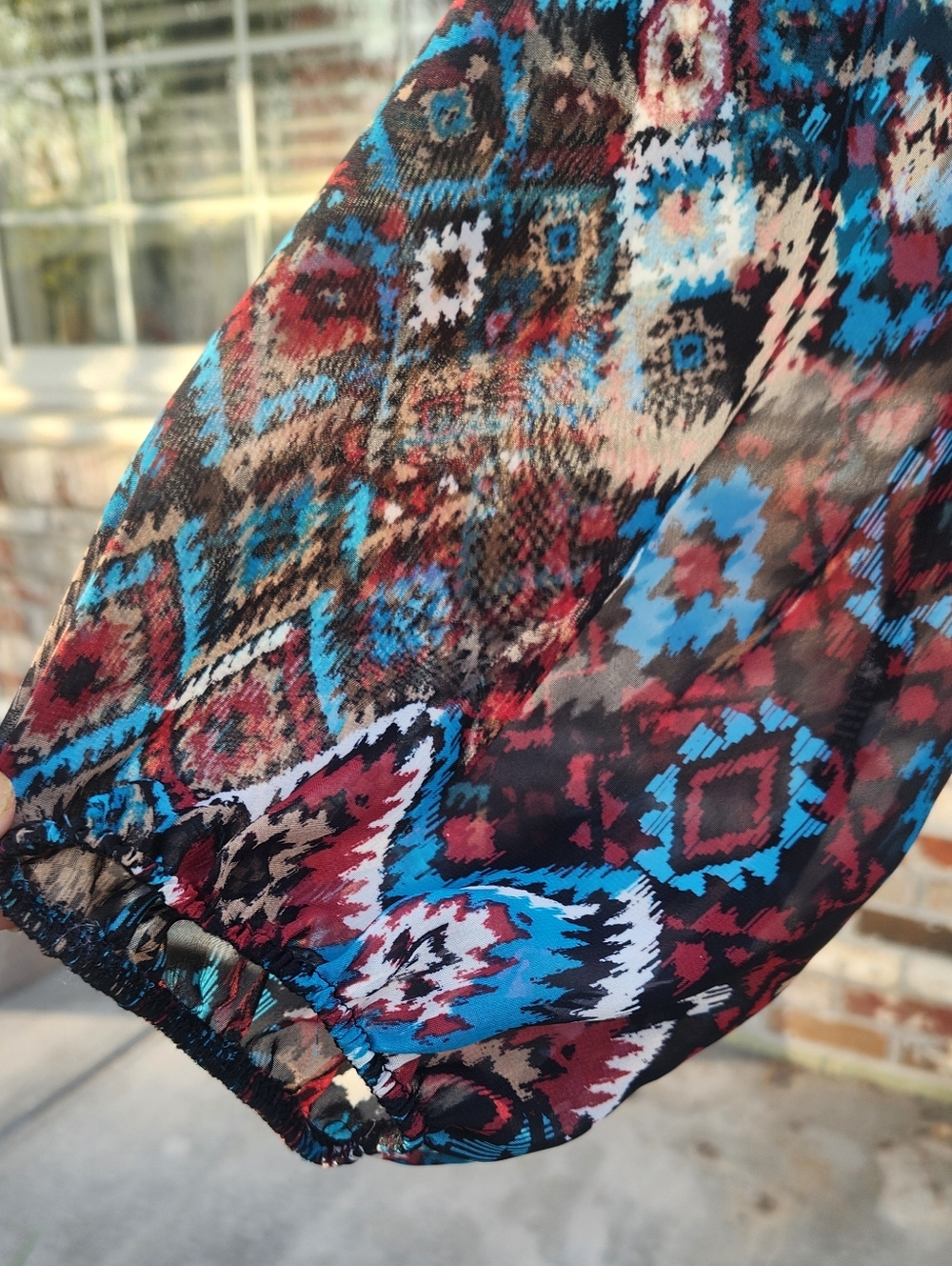 Espresso AZTEC Southwestern Flowing Dress VIBRANT COLORS 1X - Picture 9 of 9